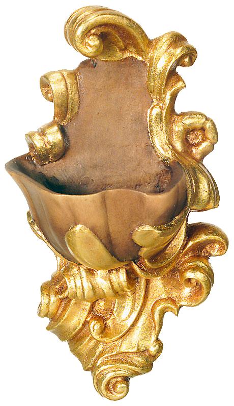 Acquasantiera scolpita in legno - 13.0 cm