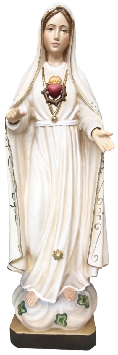 Madonna di Fatima Sacro Cuore in legno - 36.0 cm