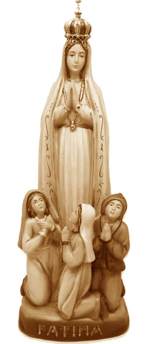 Apparizione di Fatima Capellina con corona in legno - 120.0 cm