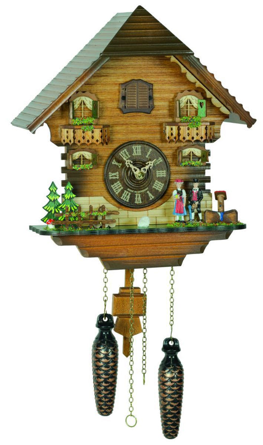 Orologio a cucù in legno dipinto