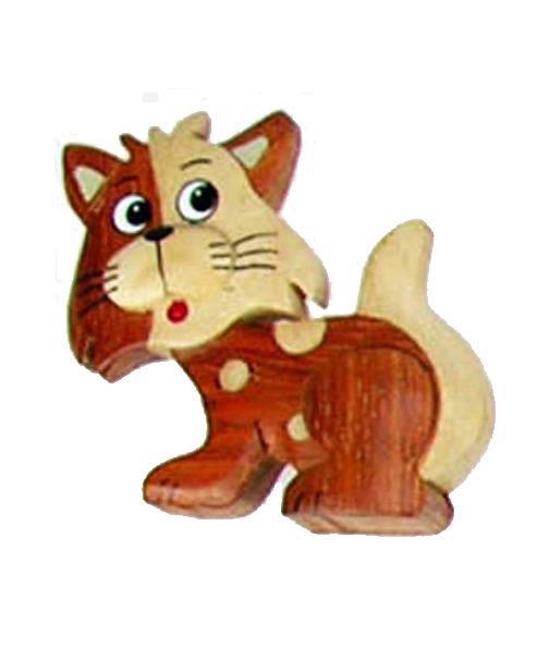 Gatto - magnete in legno