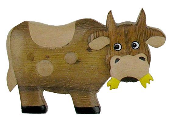 Mucca, magnete di legno Dolfi