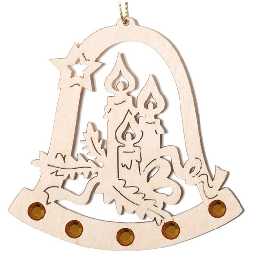 Campana con candele con cristalli