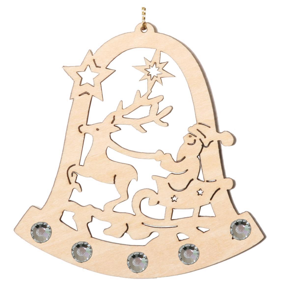 Campana con Babbo Natale in cristalli Swarovski