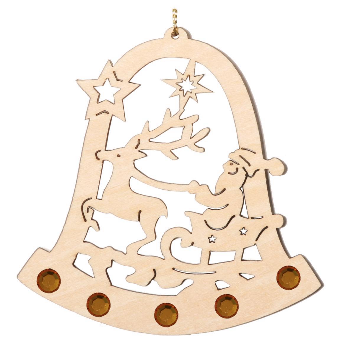 Campana con Babbo Natale di cristallo Swarovski