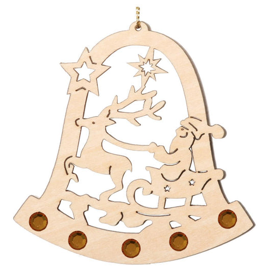 Campana con Babbo Natale di cristallo Swarovski