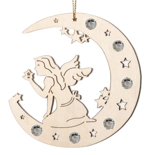 Luna con fata con cristalli Swarovski