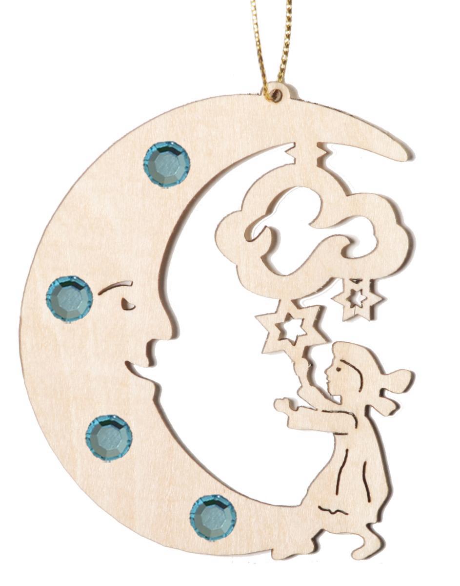 Luna con bambino con cristalli Swarovski