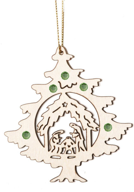 Albero con cristalli Swarovski della Sacra Famiglia