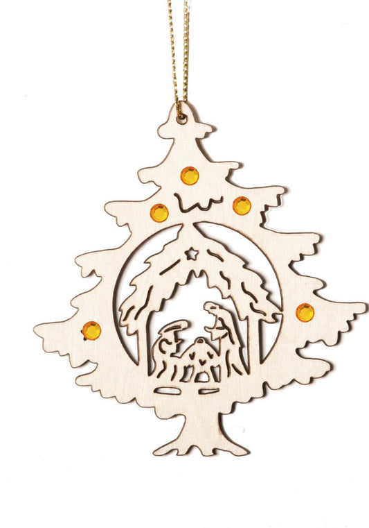 Albero con Sacra Famiglia con Swarovski