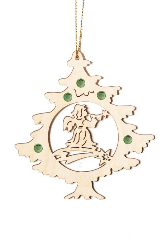 Angelo dell'albero di Natale e cristallo Swarovski