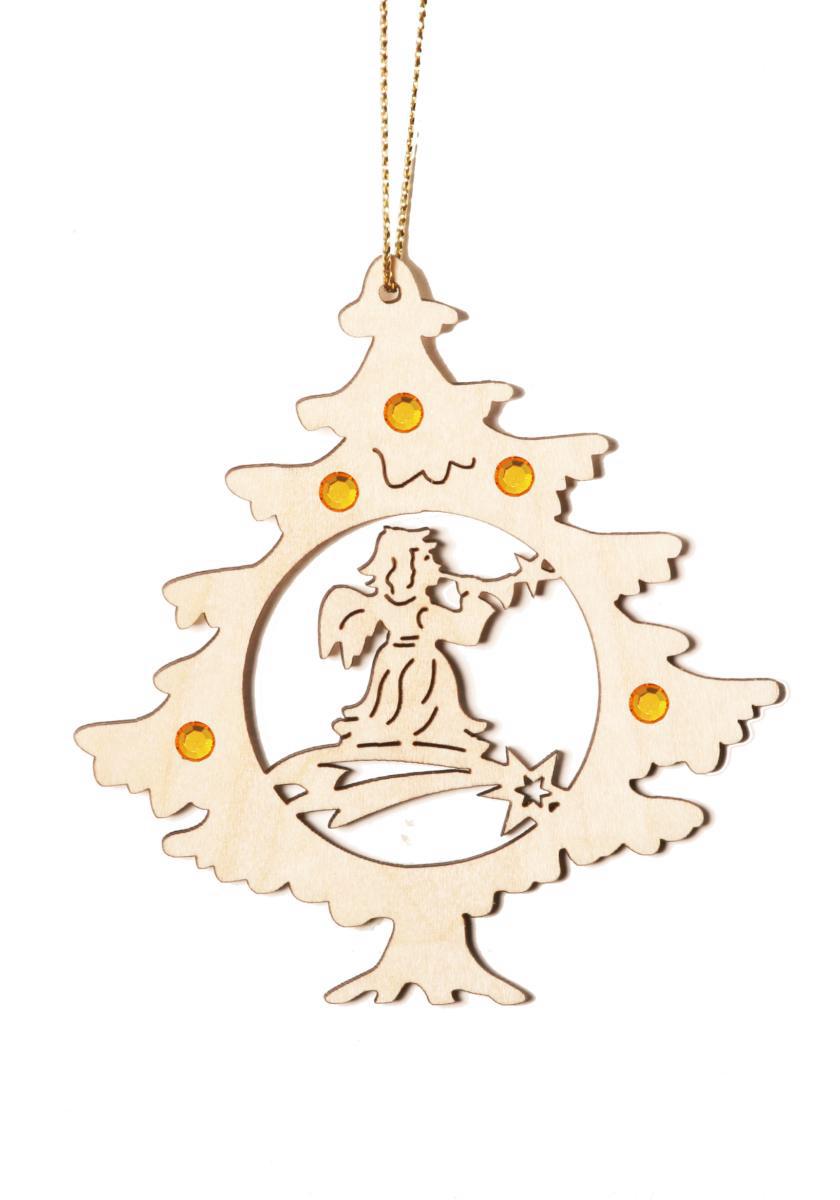 Albero di Natale con angelo con cristalli Swarovski