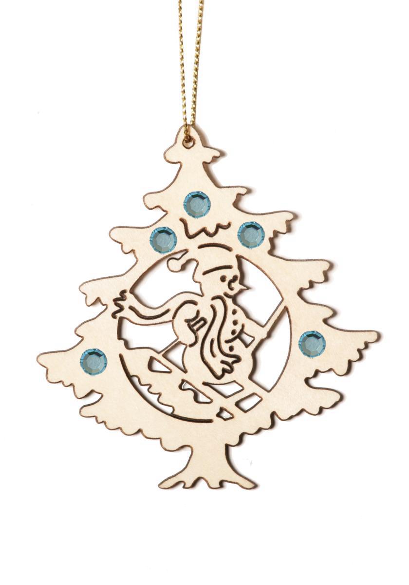 Albero di Natale con pupazzo di neve con cristalli Swarovski