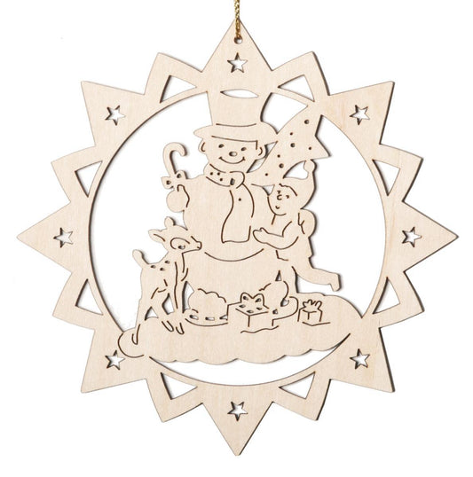 Pupazzo di neve con bambino