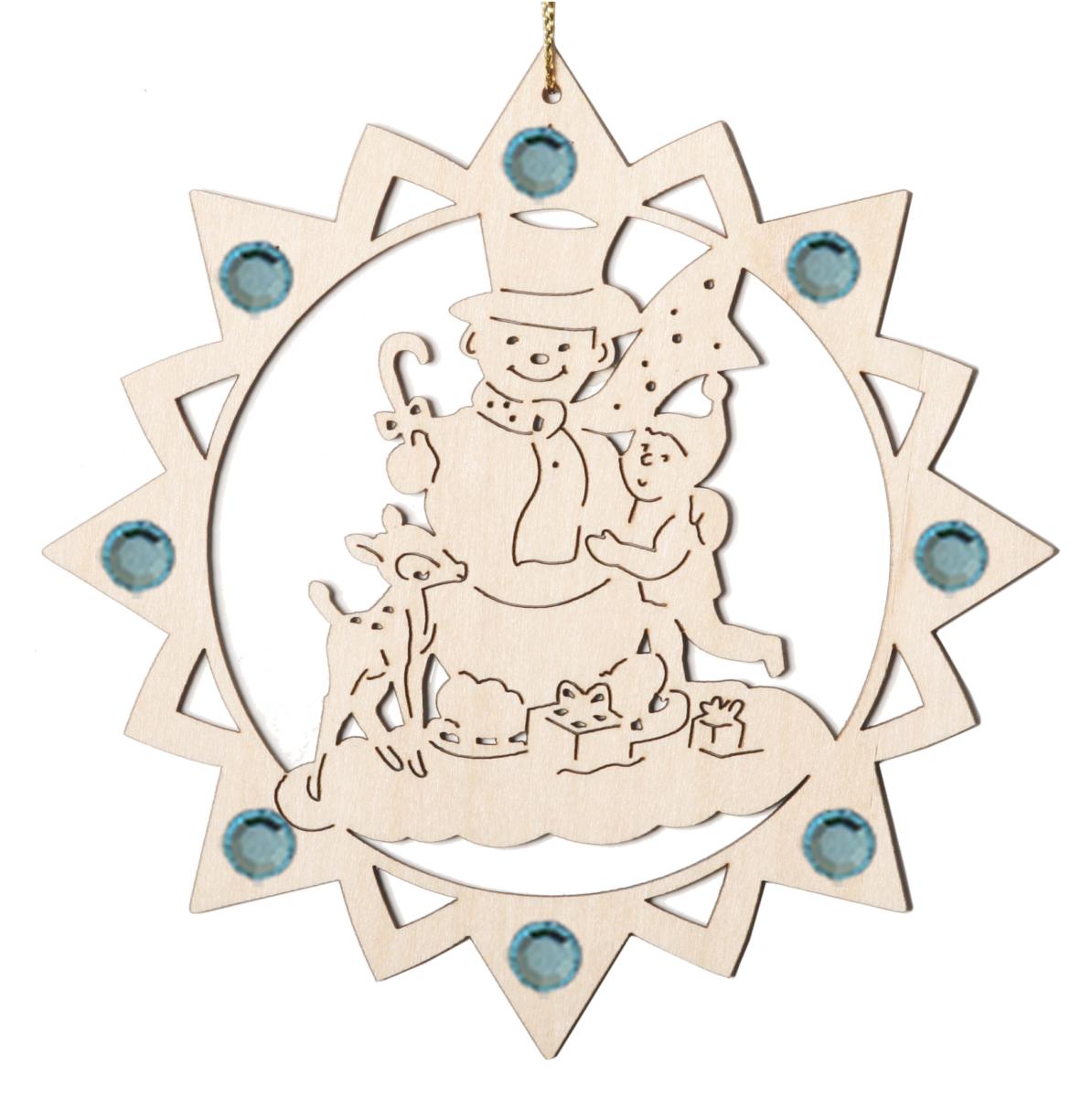 Pupazzo di neve con bambino con cristalli Swarovski