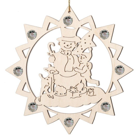 Pupazzo di neve con bambino e Swarovski