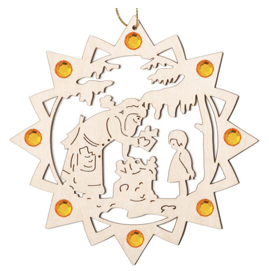 Babbo Natale con regali con cristalli