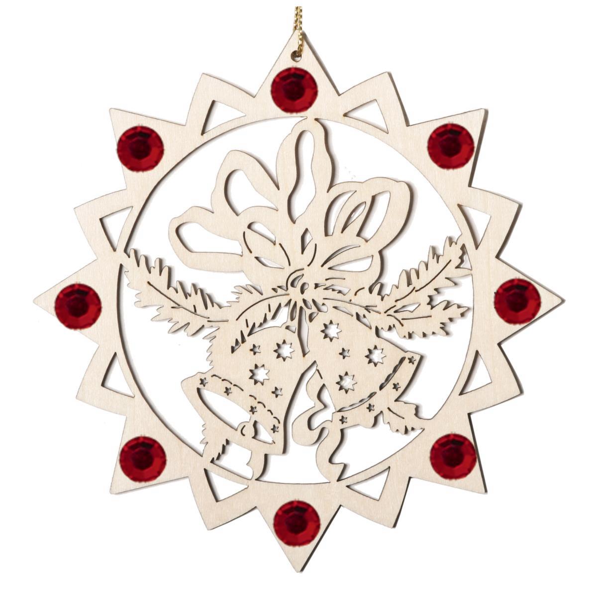 Decorazione natalizia Stella con campane e cristalli