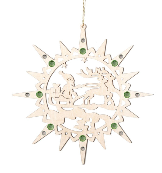 Babbo Natale e alci con cristalli Swarovski