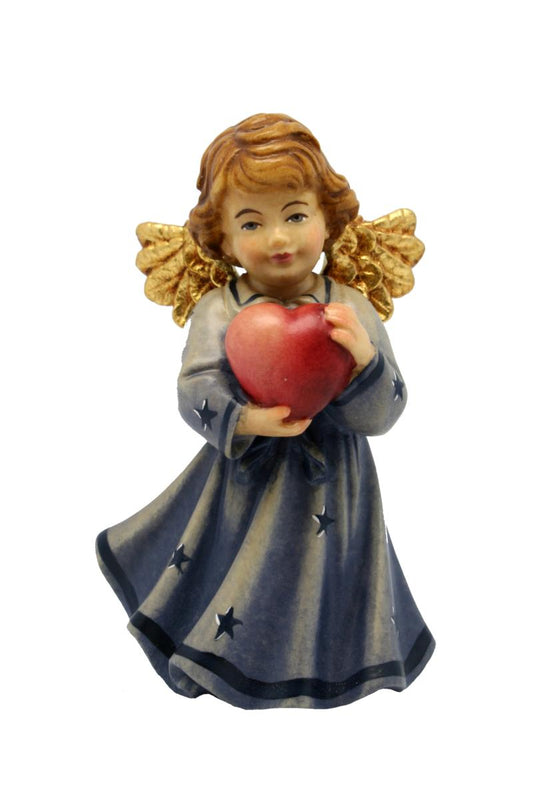 Angelo con cuore in legno - 12.0 cm