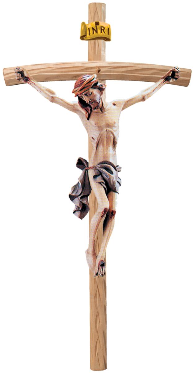 Corpo di Cristo su croce curva chiara - 160.0 cm