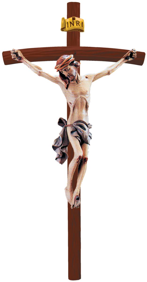 Corpo di Cristo su Croce curva scura - 50.0 cm
