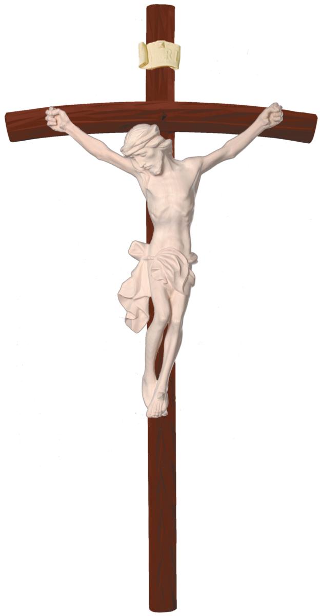 Corpo di Cristo su Croce curva scura - 50.0 cm