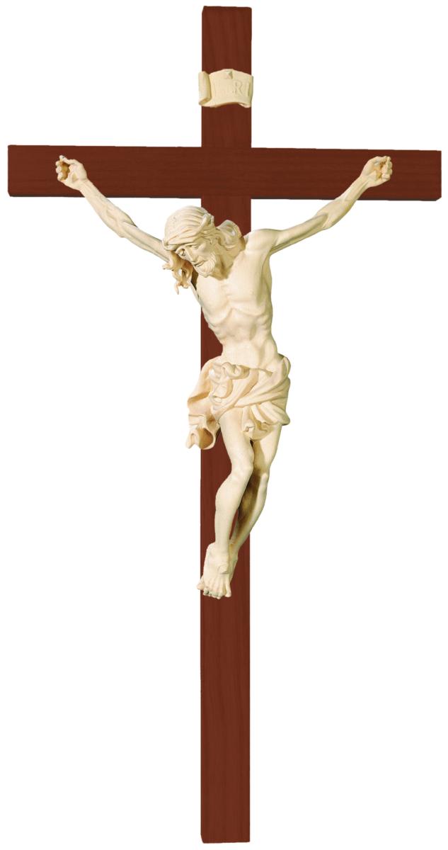 Corpo di Cristo su croce dritta di legno - 20.0 cm
