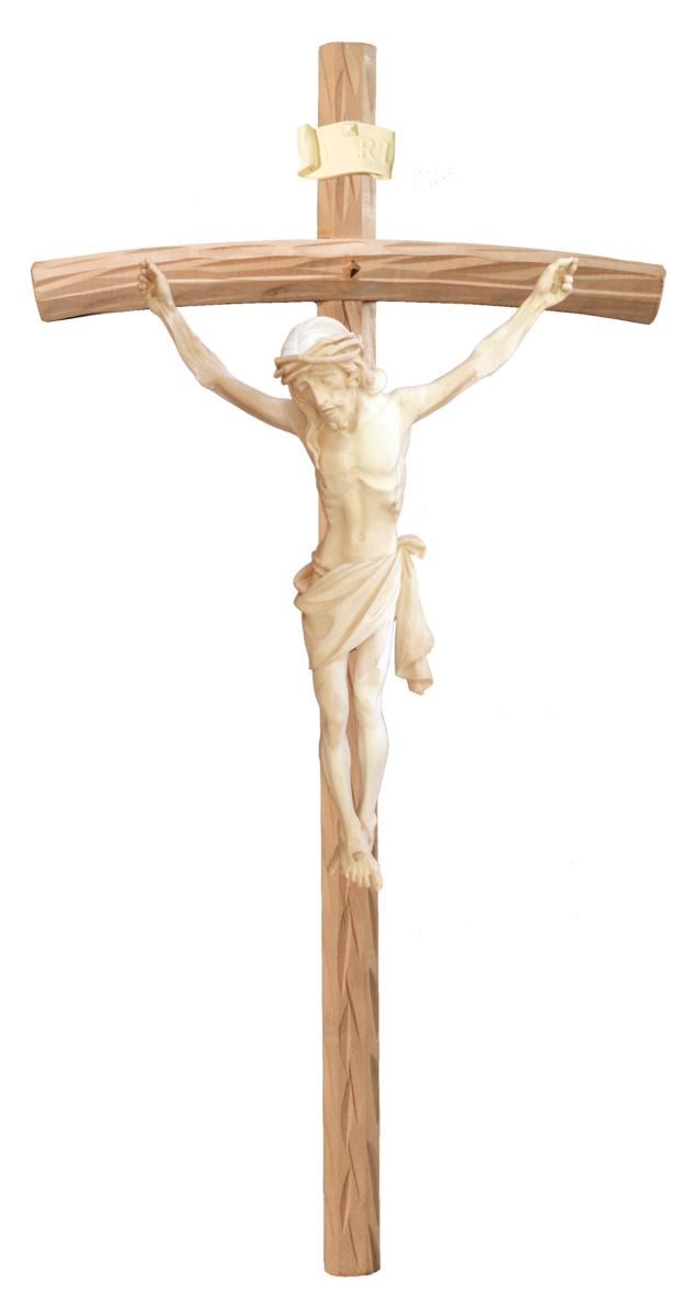 Corpo di Cristo su Croce Curva in legno - 80.0 cm