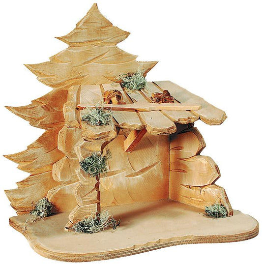 Capanna per presepe in legno Malsiner - 14.0 cm