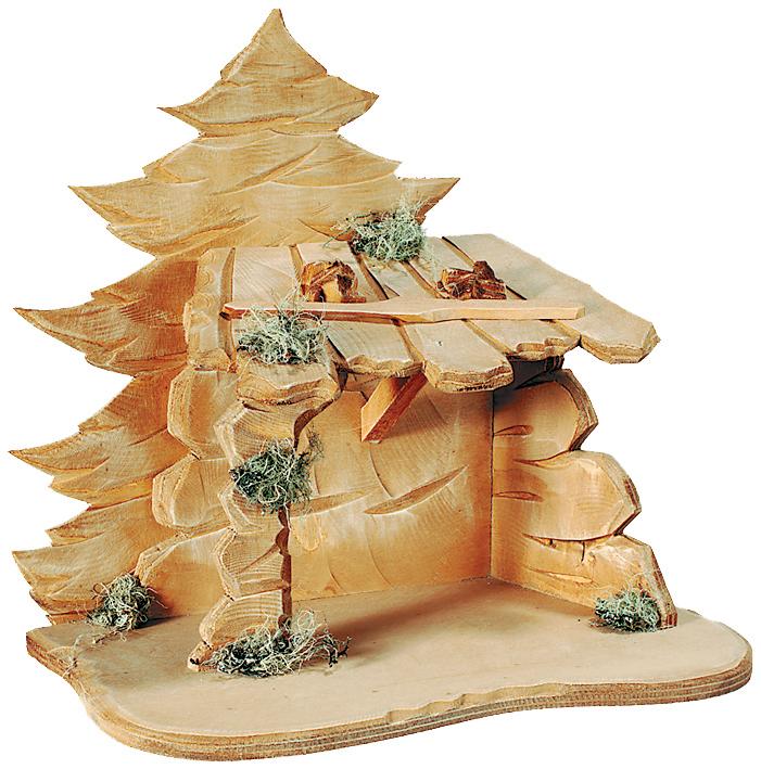 Capanna per presepe in legno Malsiner - 12.0 cm