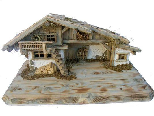 Capanna rustica in legno "Fermeda" per presepi - 12.0 cm
