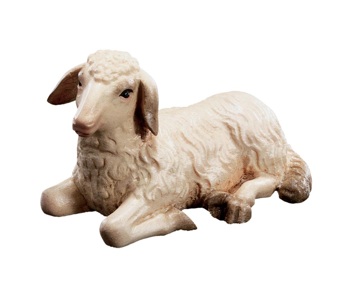 Pecora sdraiata di legno presepe Classico - 6.0 cm