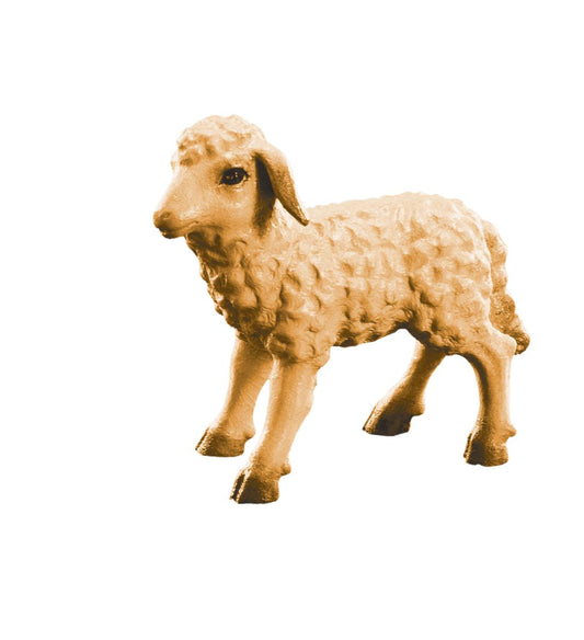 Agnello intagliato legno - 10.0 cm