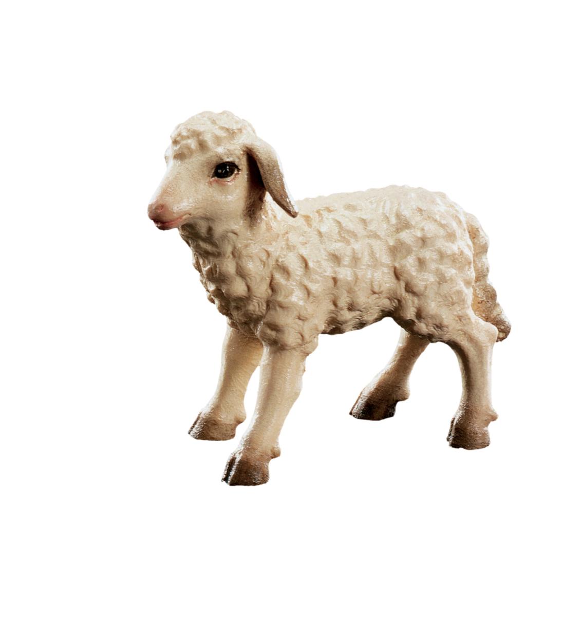 Agnello intagliato legno - 12.0 cm