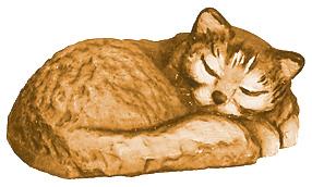 Gattino dormiente in legno - 10.0 cm