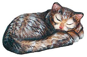 Gattino dormiente in legno - 9.0 cm