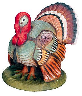 Tacchino in legno da presepe - 12.0 cm