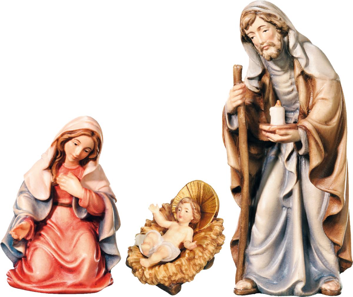Natività gruppo Sacra Famiglia in legno - 10.0 cm