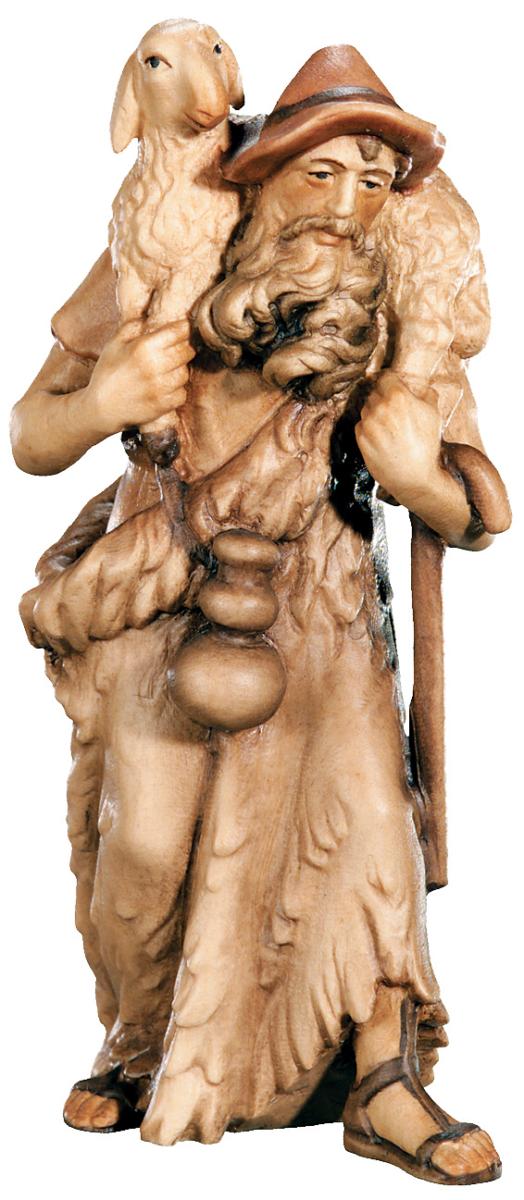 Pastore con bastone e pecora sulle spalle - 15.0 cm