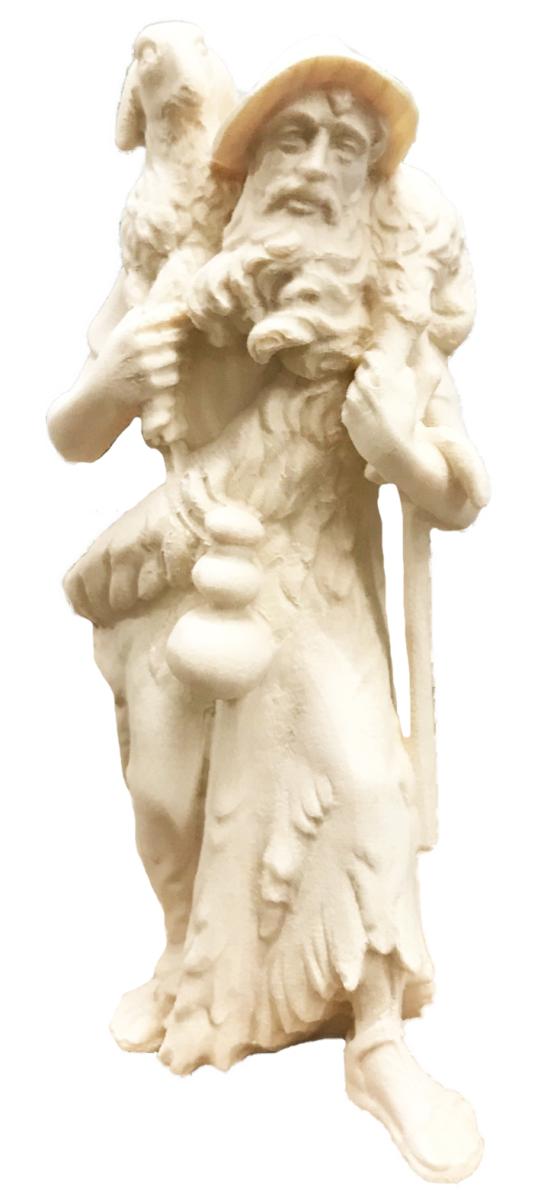 Pastore con bastone e pecora sulle spalle - 12.0 cm