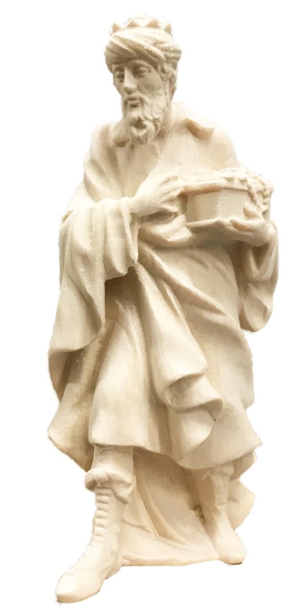 Melchiorre re bianco con doni d'oro - 8.0 cm