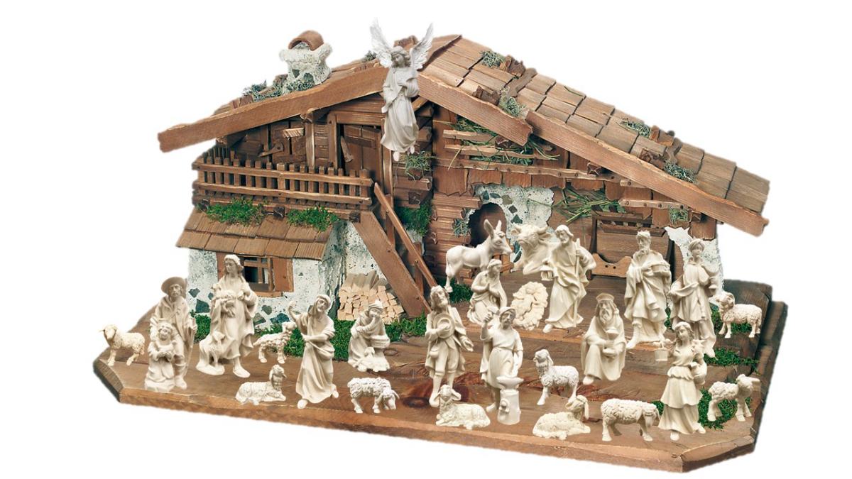 Presepe Completo con 26 Figure e Capanna - 15.0 cm