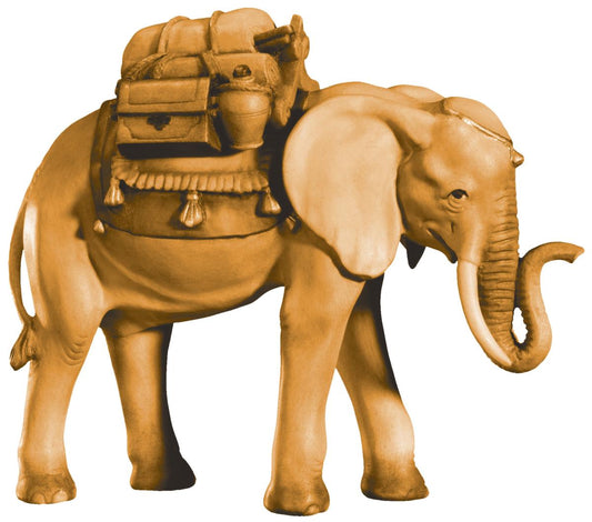 Elefante per presepe intagliato in legno - 7.0 cm