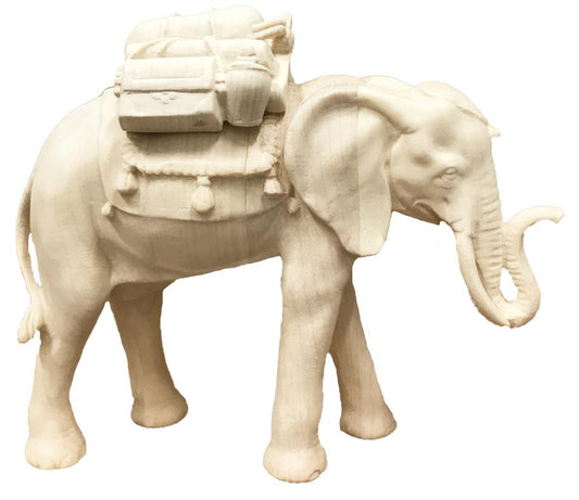 Elefante per presepe intagliato in legno - 8.0 cm