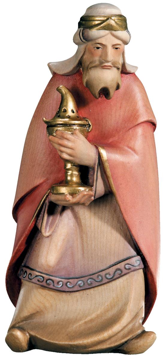 Personaggio per presepe Re Magio Melchiorre in legno - 12.0 cm