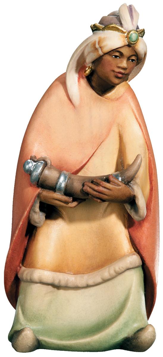 Personaggio per presepe Re Magio Moro Gaspare in legno - 12.0 cm