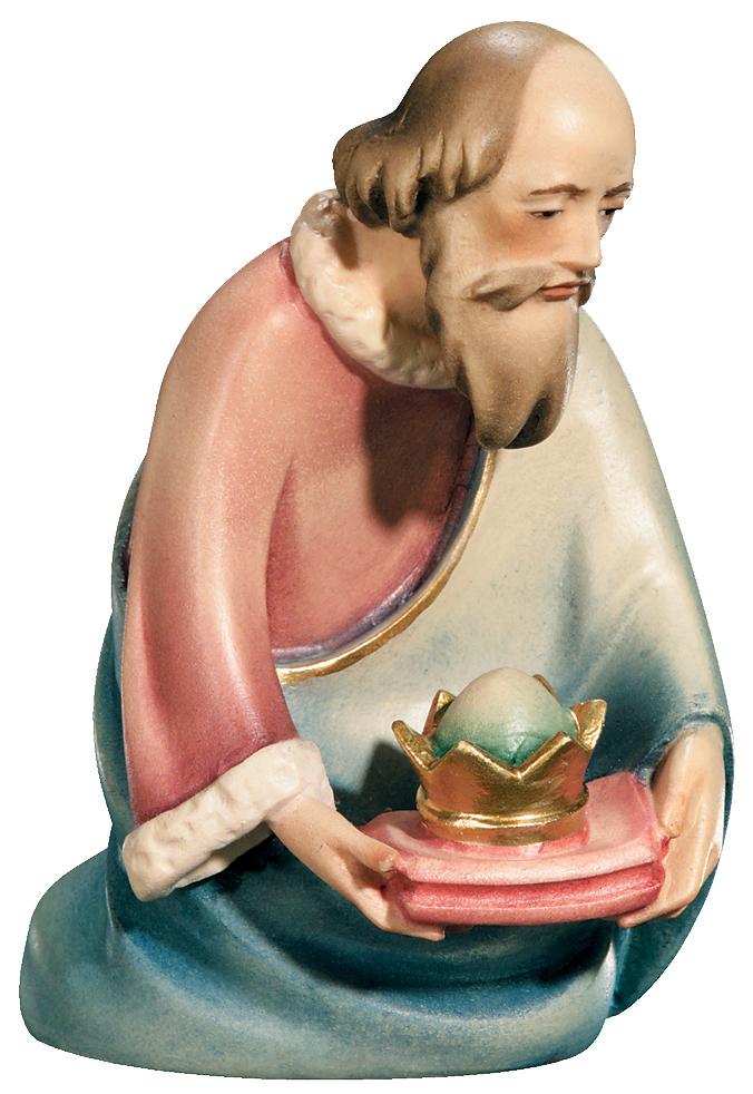 Statuina del presepe Re Magio Baldassarre in legno - 16.0 cm
