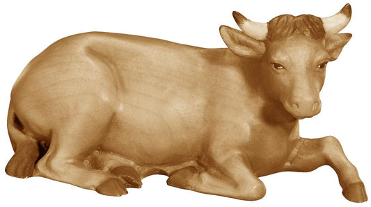 Bue sdraiato animale presepe in legno - 8.0 cm