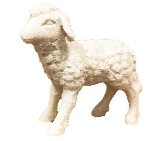 Agnello di legno scolpito - 14.0 cm